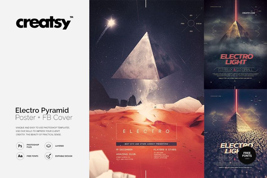 Electro Pyramid 3 Posters - mockup screenshot 1