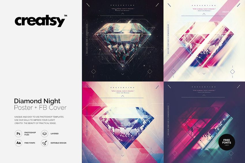 Diamond Night Party 4 Posters - mockup screenshot 1