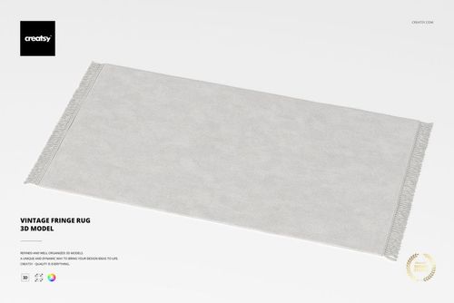 Vintage Fringe Rug 3D Model - mockup preview 1