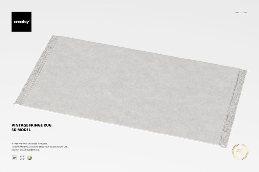 Vintage Fringe Rug 3D Model - mockup screenshot 1