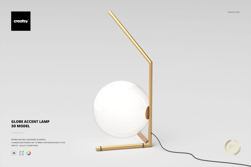 Globe Accent Lamp 3D Model - mockup screenshot 1
