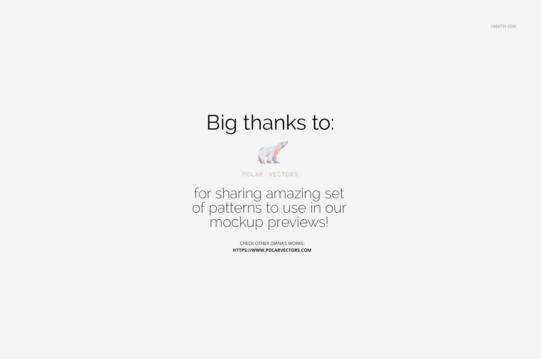 Centered text on a white background thanks polarvectors.com for providing patterns used in mockup previews.