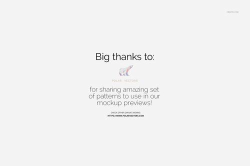 Centered text on a white background thanks polarvectors.com for providing patterns used in mockup previews.