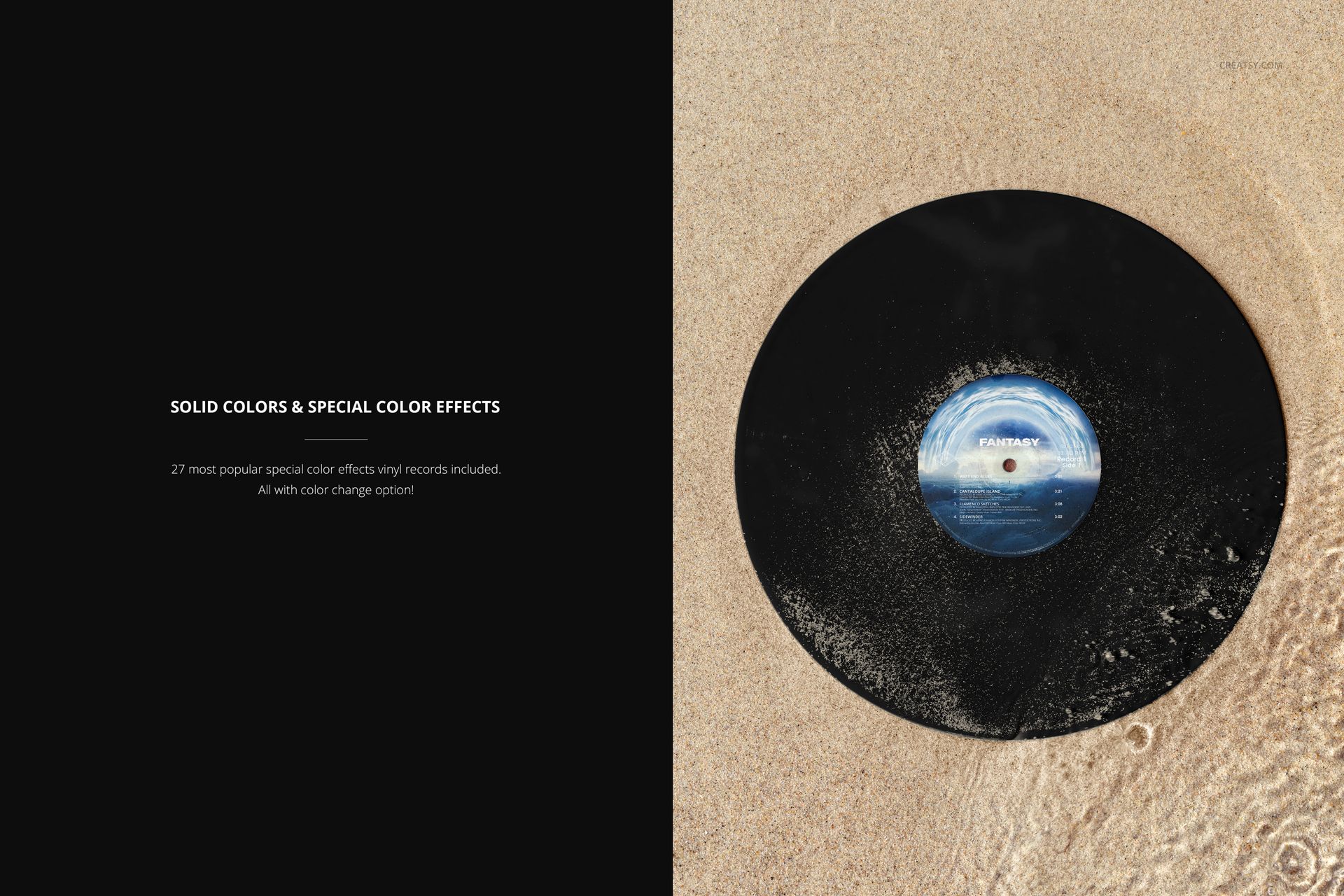 Vinyl Record on the Sand Mockup - mockup screenshot 3