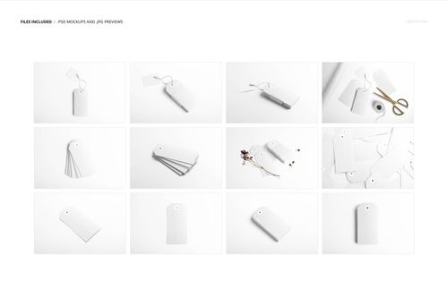 Paper labels mockup set featuring rectangular and circular tags in assorted positions, styled on a clean surface.