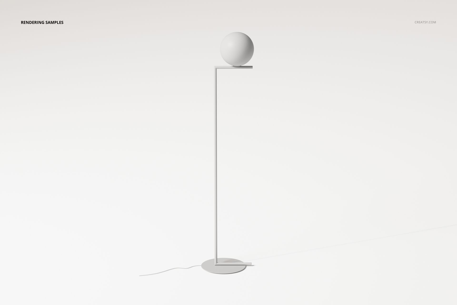 Simple Sphere Floor Lamp 3D Model - mockup screenshot 2