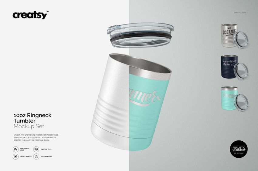Ringneck 10 oz Vacuum Insulated Tumbler Mockup Set - mockup screenshot 1
