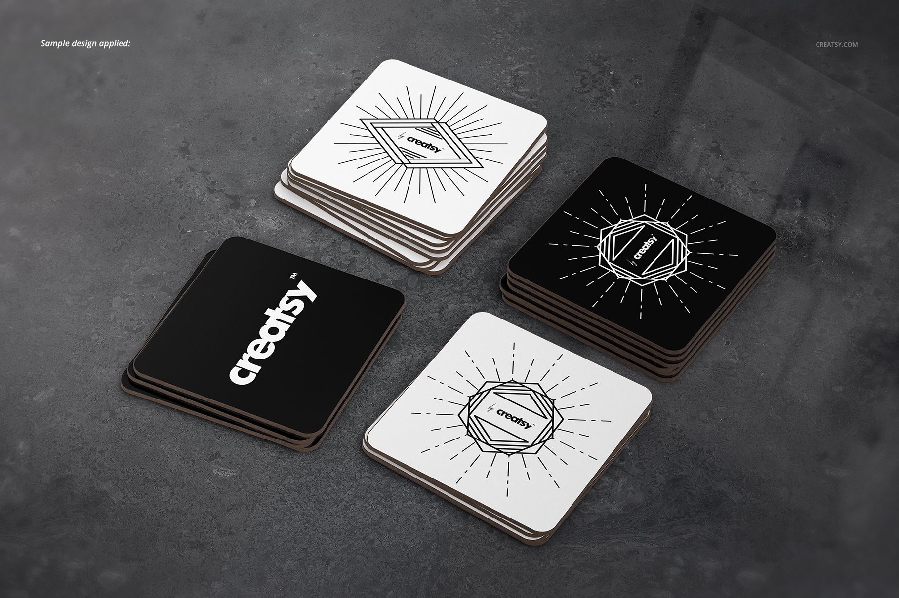 Rectangular PVC Coasters Mockup Set - mockup screenshot 3