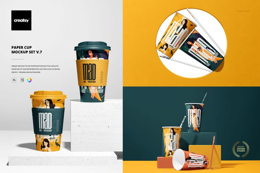 Paper Cup Mockup Set v.7 - mockup screenshot 1