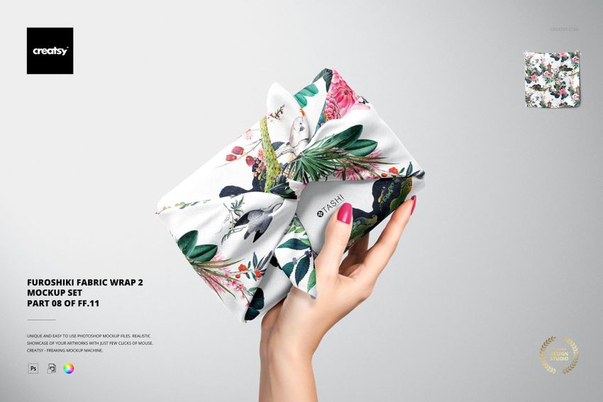 Furoshiki Fabric Wrap 2 Mockup Set (08/FFv.11) - mockup screenshot 1