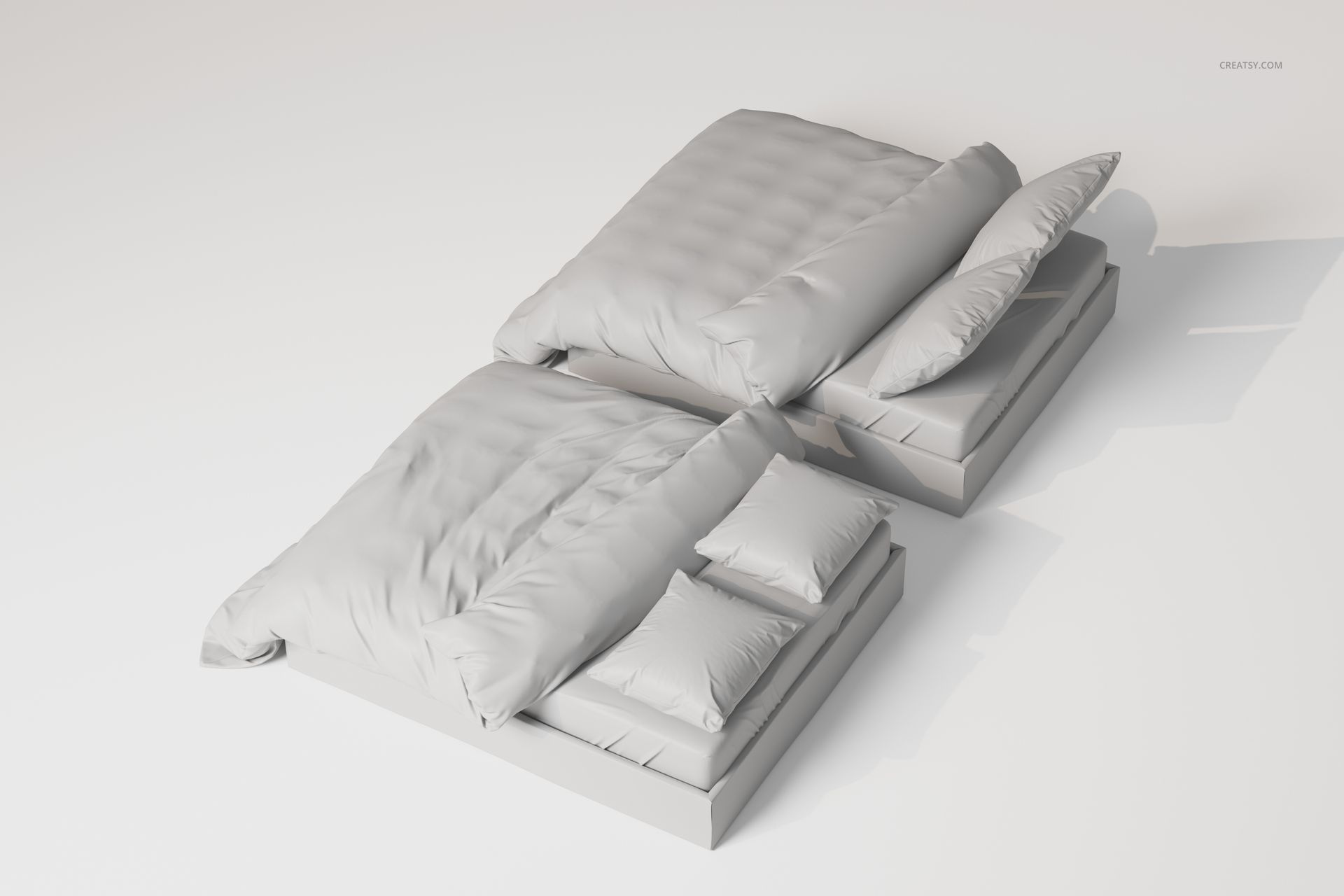 Double Bed Bedding Sets 3D Model - mockup screenshot 4