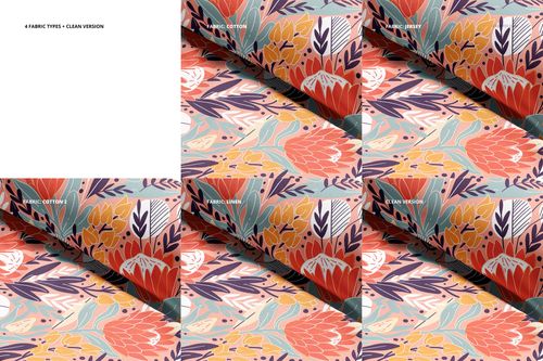 Three fabric rolls with colorful floral and leaf patterns displayed from a front angle on a plain white background.