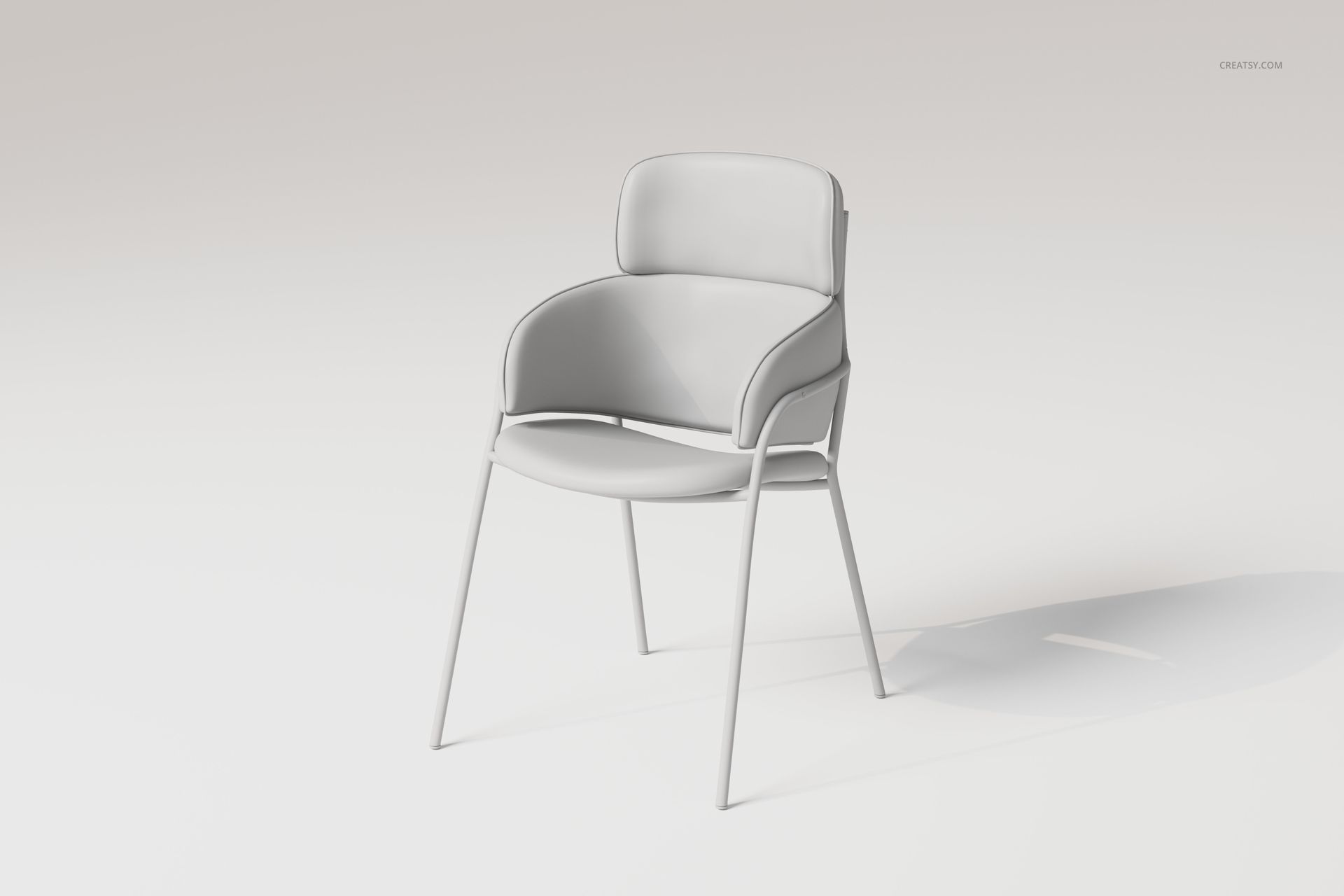 Modern Arm Dining Chair 3D Model - mockup screenshot 3