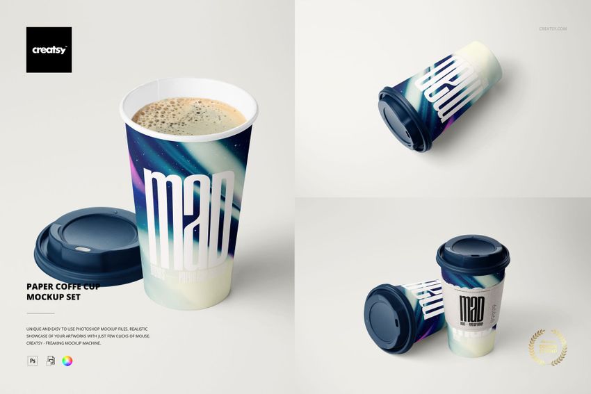 Paper Coffee Cup Mockup Set - mockup screenshot 1