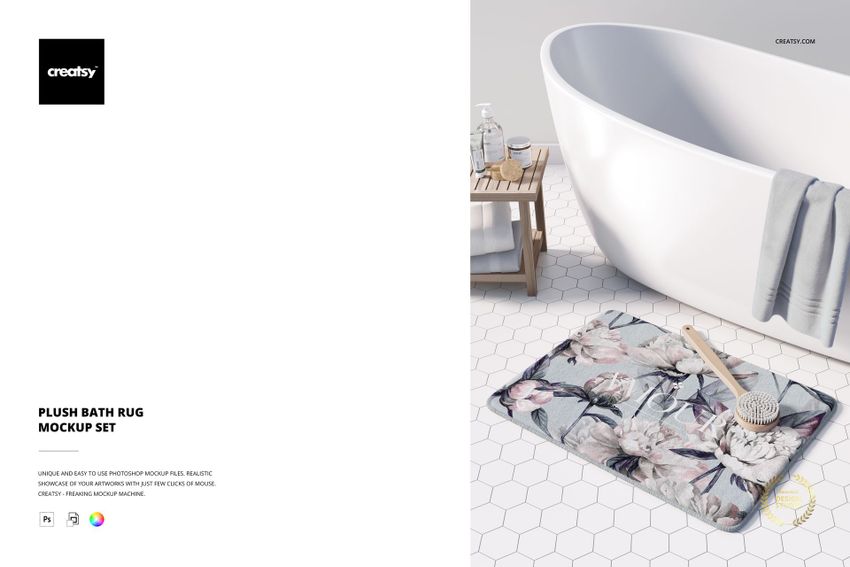 Plush Bath Rug Mockup Set - mockup screenshot 1