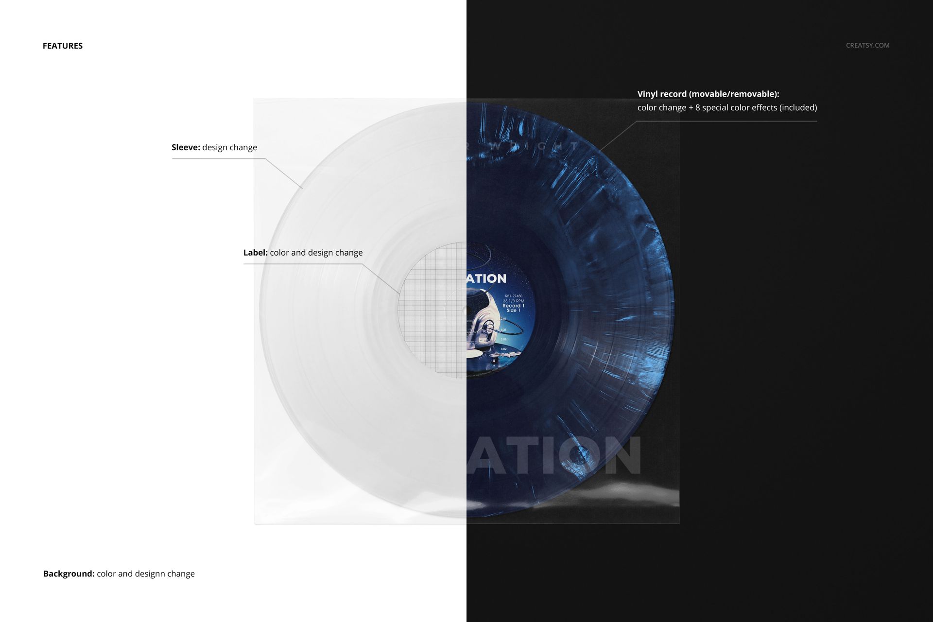Vinyl Record Clear Sleeve Mockup - mockup screenshot 2