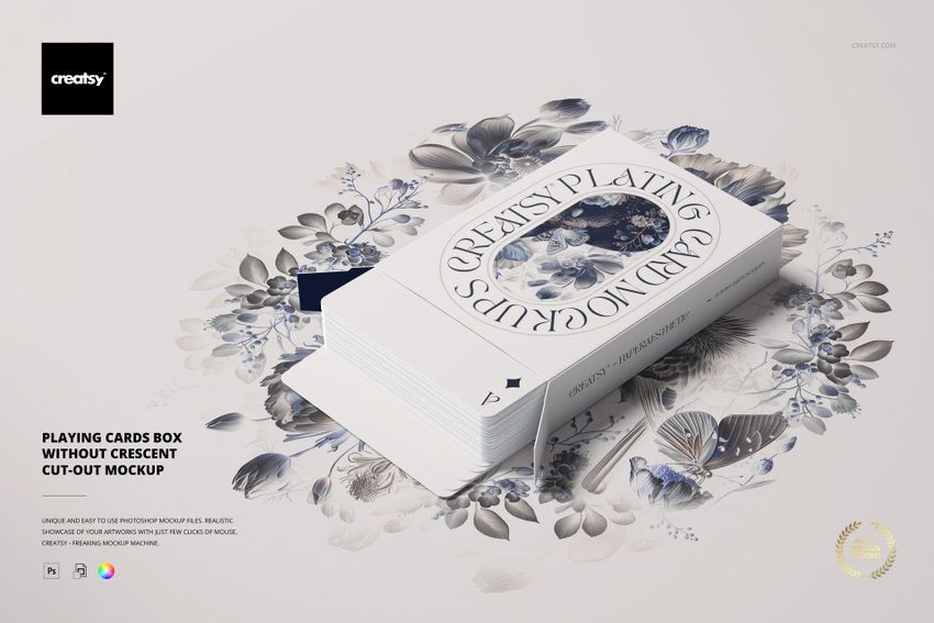 Playing Cards Box without Crescent Cut-Out Mockup - mockup screenshot 1