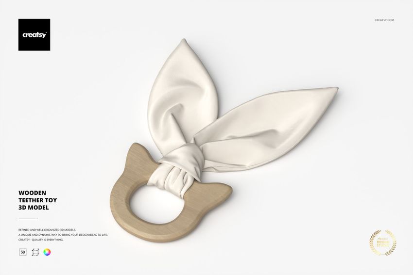 Wooden Teether Toy 3D Model - mockup screenshot 1