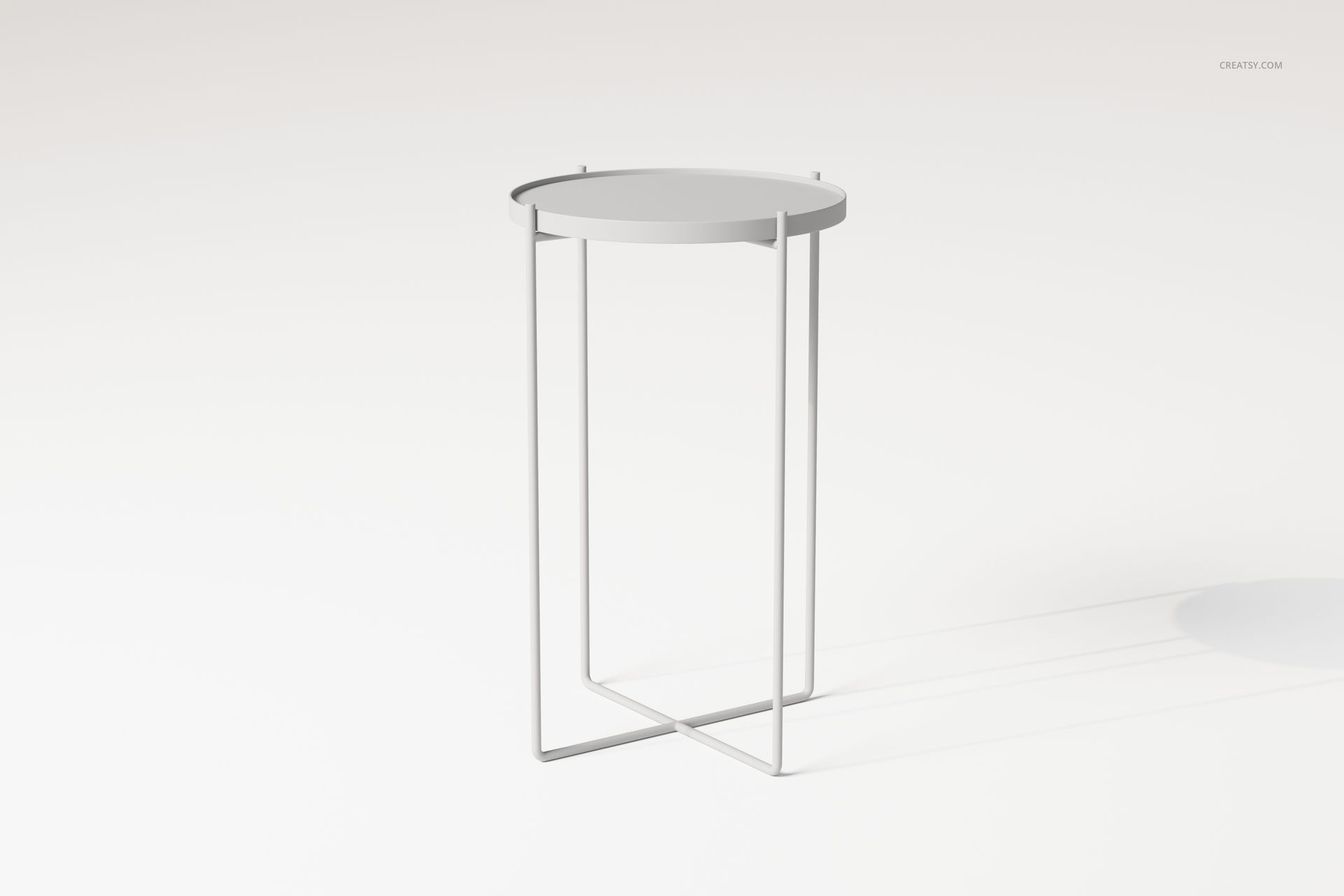 Round Metal Tray Table 3D Model - mockup screenshot 4