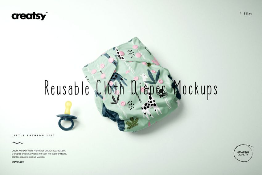 Reusable Baby Cloth Diaper Mockup Set (07/LFv.2) - mockup screenshot 1