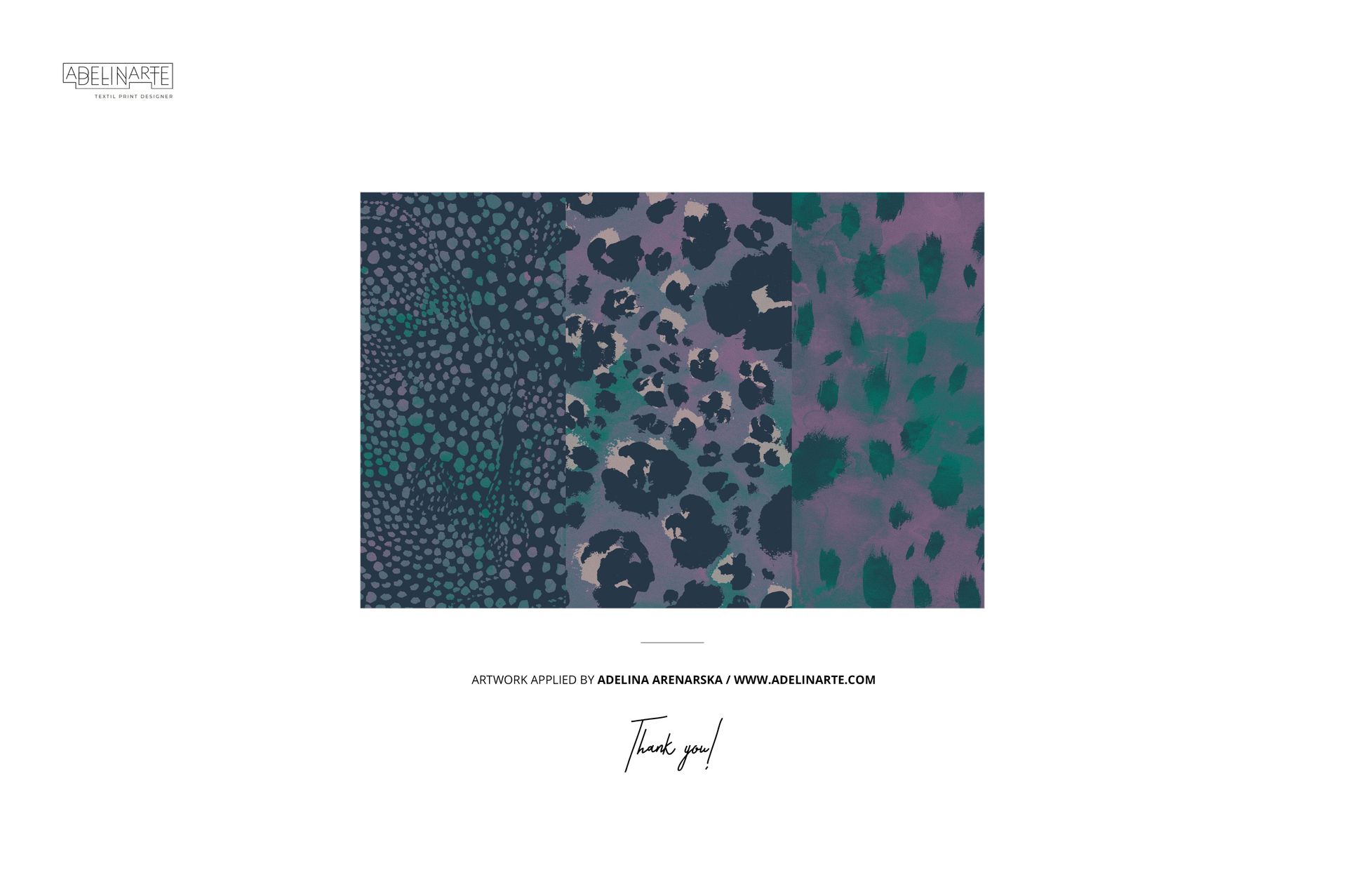 Three faux knot headband mockups with abstract spotted patterns in shades of blue, purple, and green on a white background.