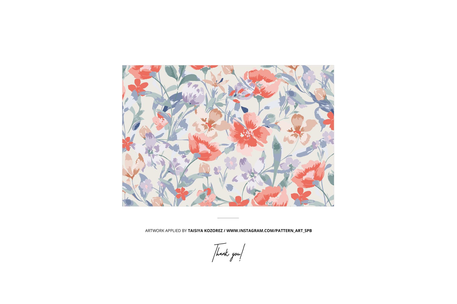 Jersey fabrics mockup showing a front view of overlapping fabric layers with a colorful floral design.
