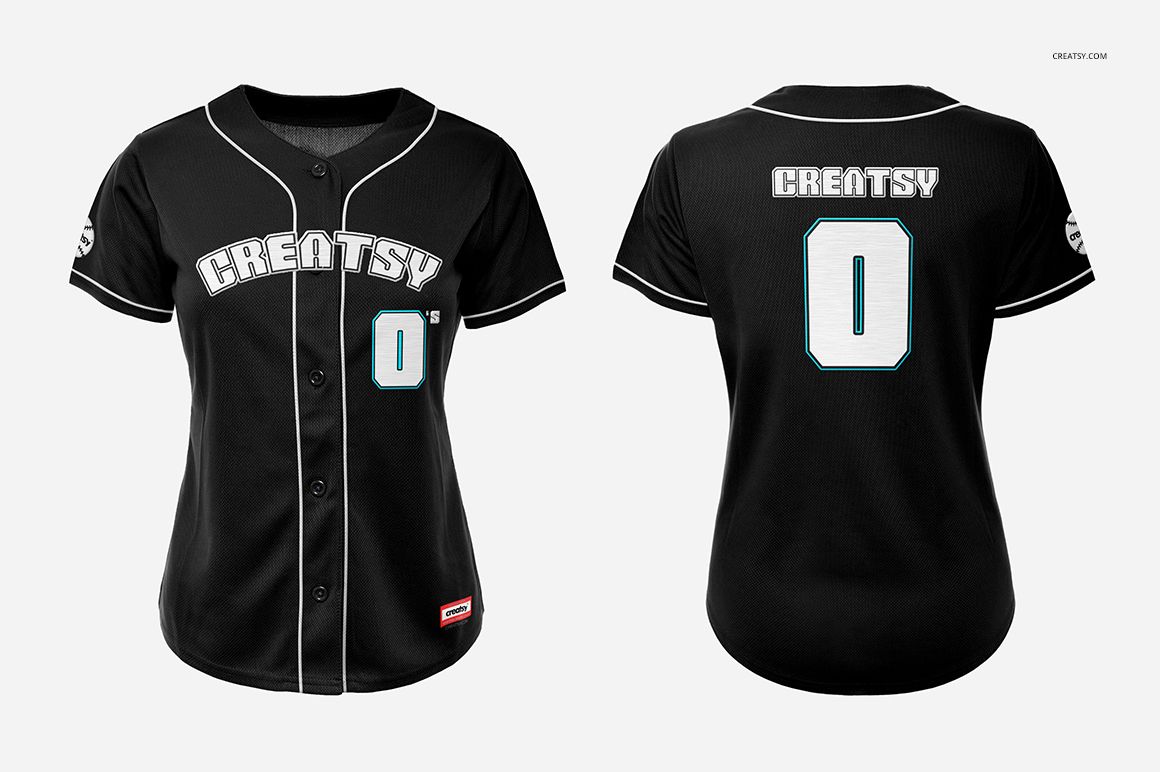 Women's Baseball Jersey Mockup Set - mockup screenshot 3
