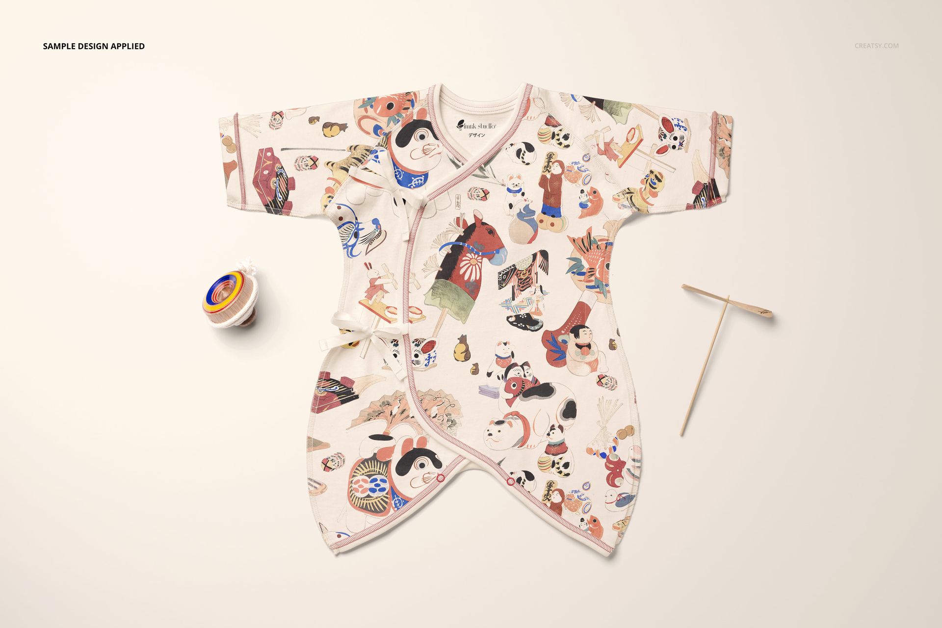 Organic Cotton Baby Undershirt Kimono Bodysuit Mockup Set - mockup screenshot 4