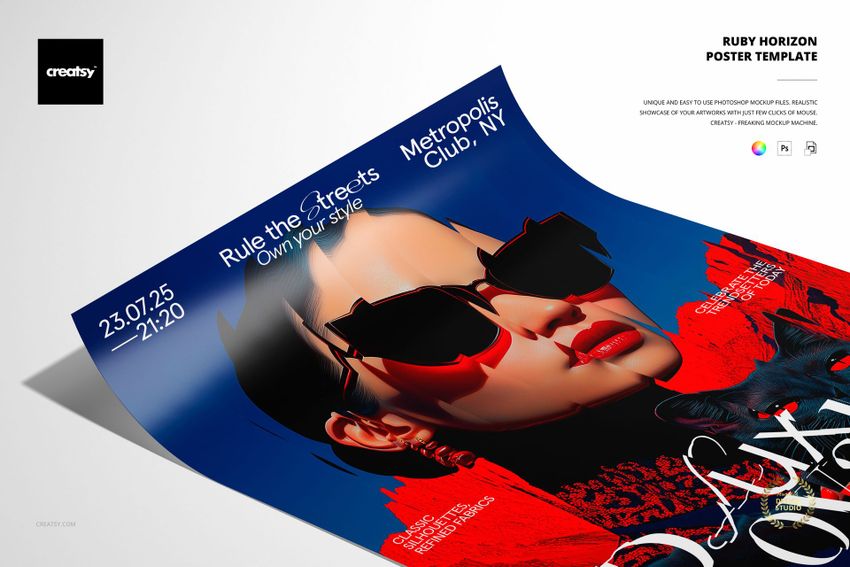 Ruby Horizon Poster Template - mockup screenshot 1