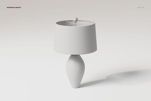 Ceramic glaze table lamp with a rounded base and wide lampshade, shown in a neutral front view on a light background.
