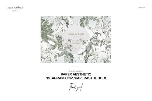 Floral and botanical patterned design with green leaves and ferns displayed on a white background in a PSD mockup.