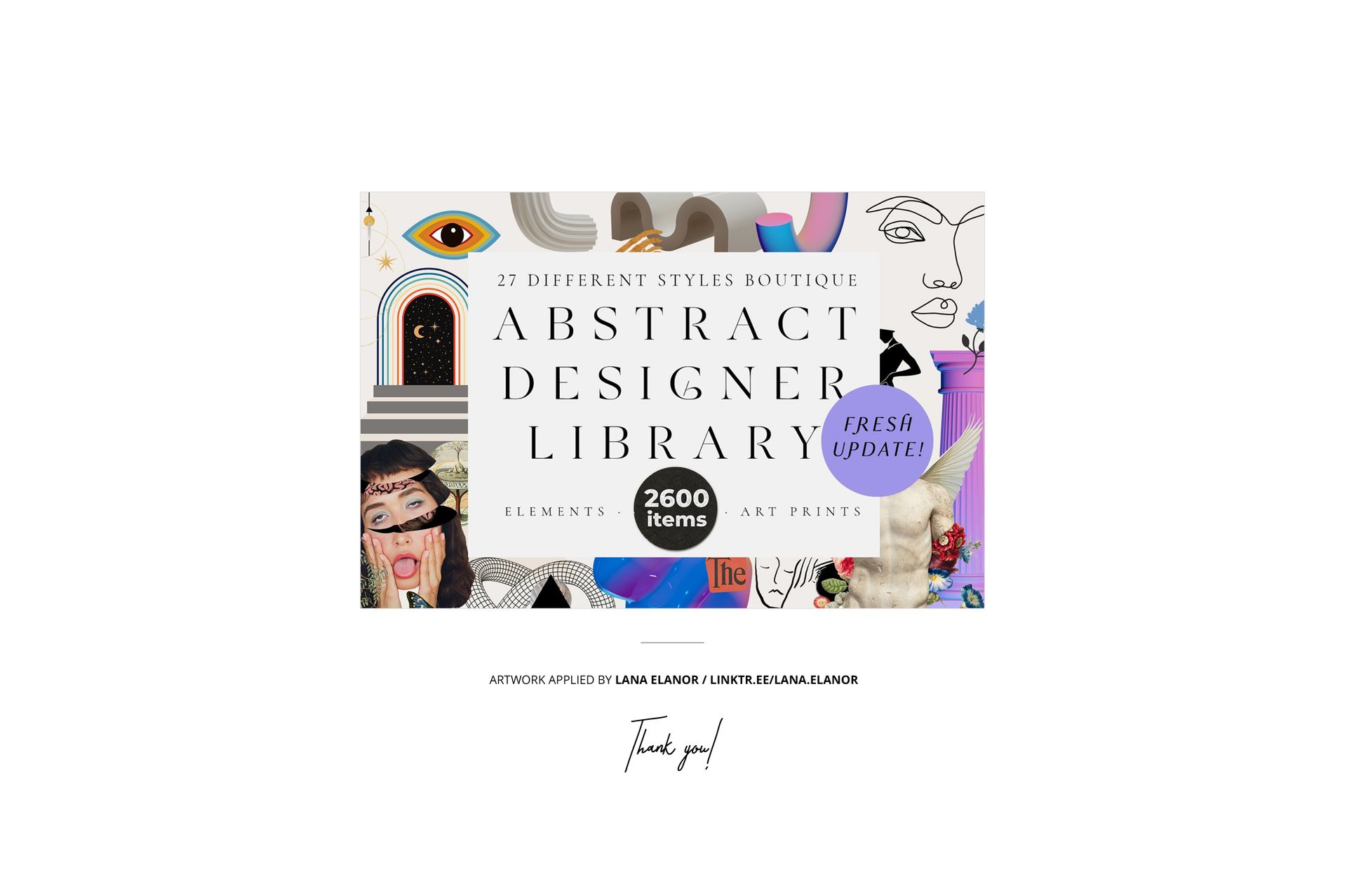 Abstract wallpaper wall decal mockup featuring colorful geometric and line art elements in a bedroom setting.