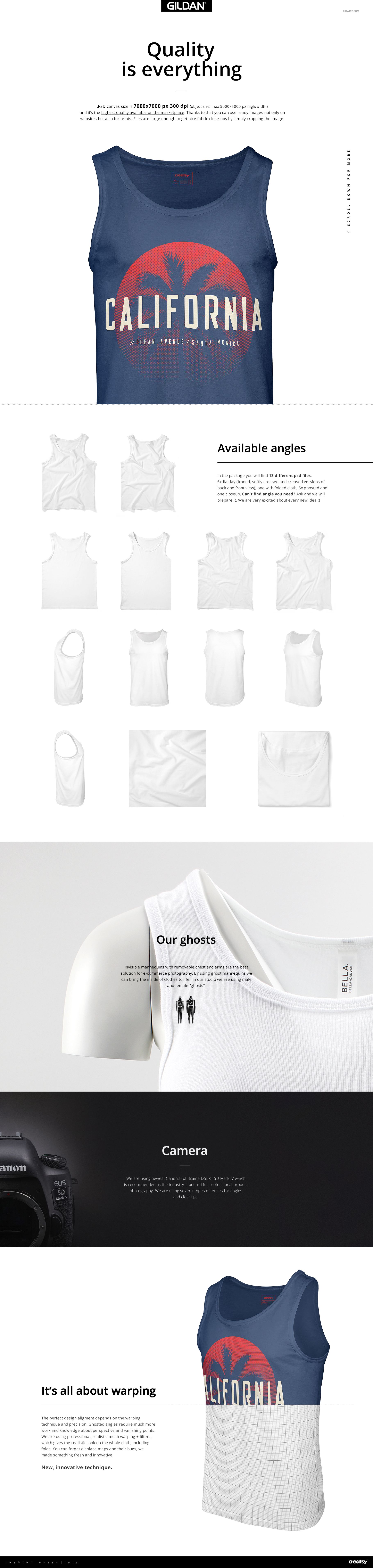 Front view of an adult tank top mockup with a blue and red California graphic, displayed on a plain white background.