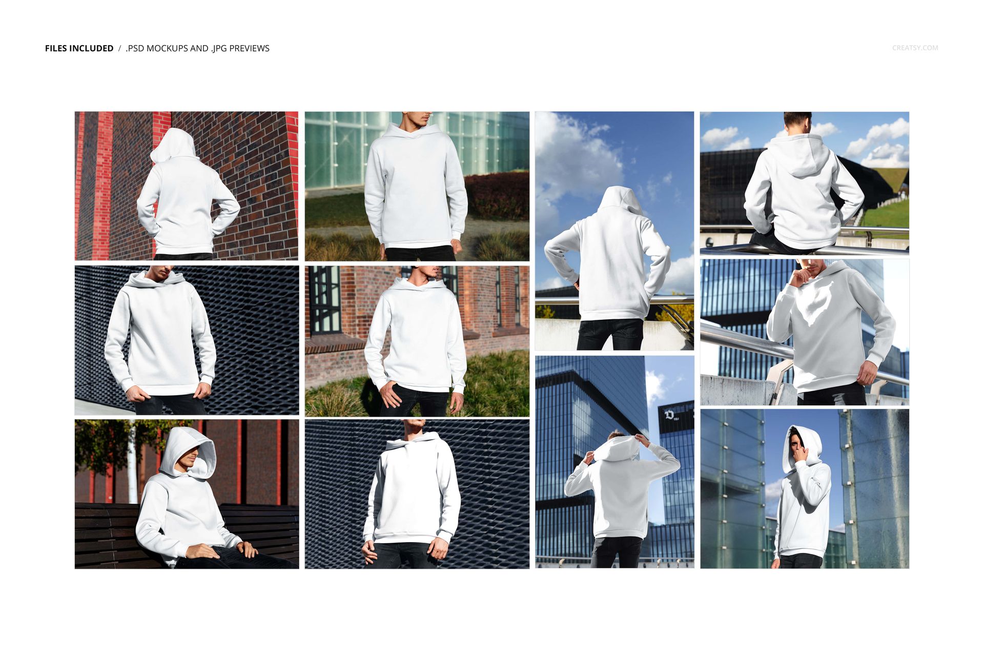 Oversized Hoodie With Large Hood Mockup Set (outdoor) - mockup screenshot 2