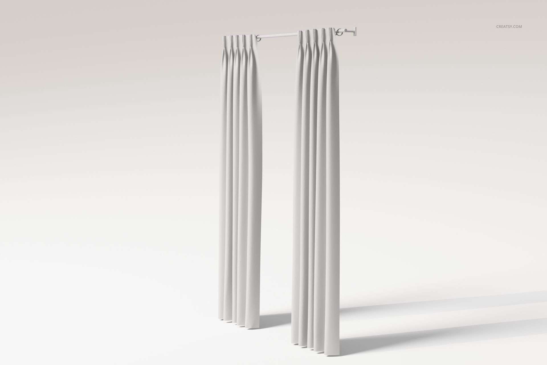 Pinch Pleat Curtains 3D Model - mockup screenshot 3