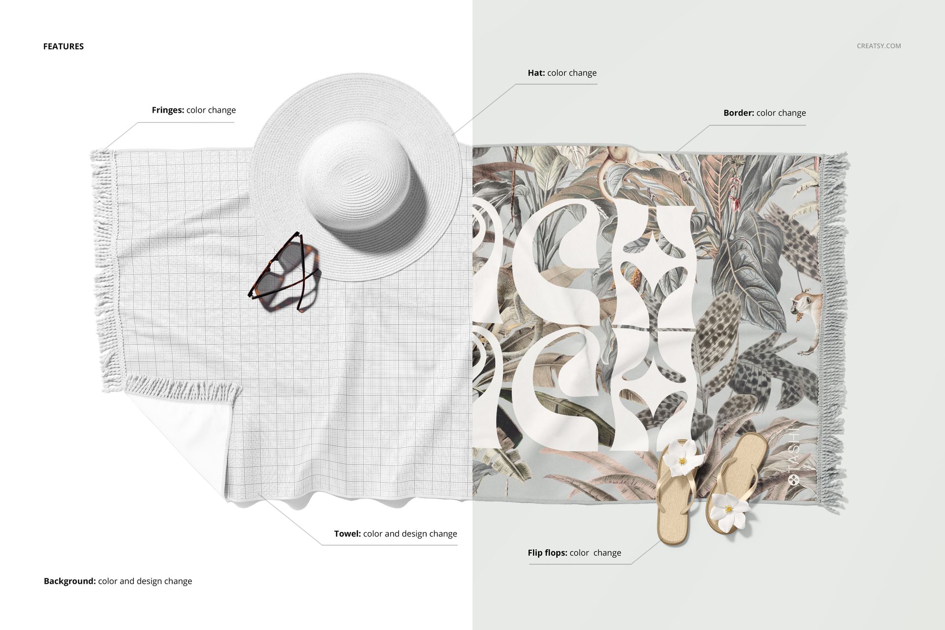 Fringed Beach Towel Mockup Set - mockup screenshot 3