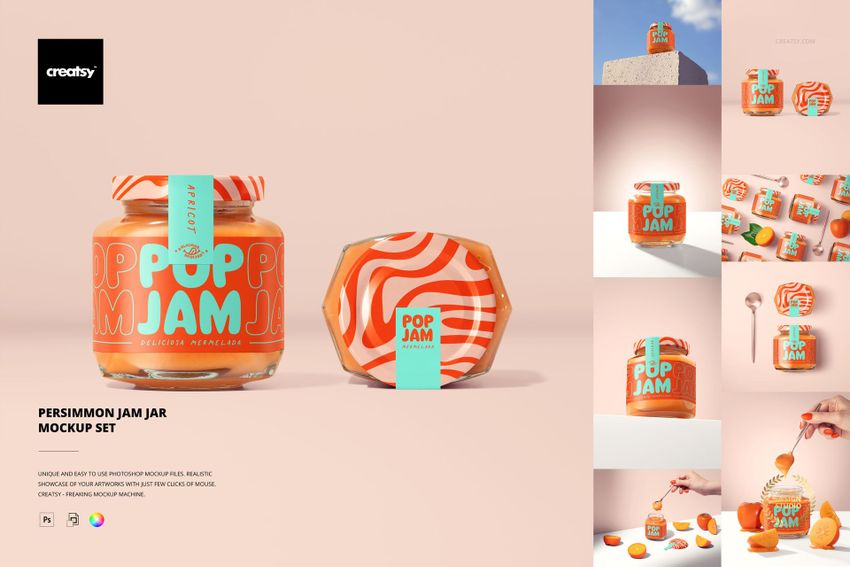 Persimmon Jam Jar Mockup Set - mockup screenshot 1