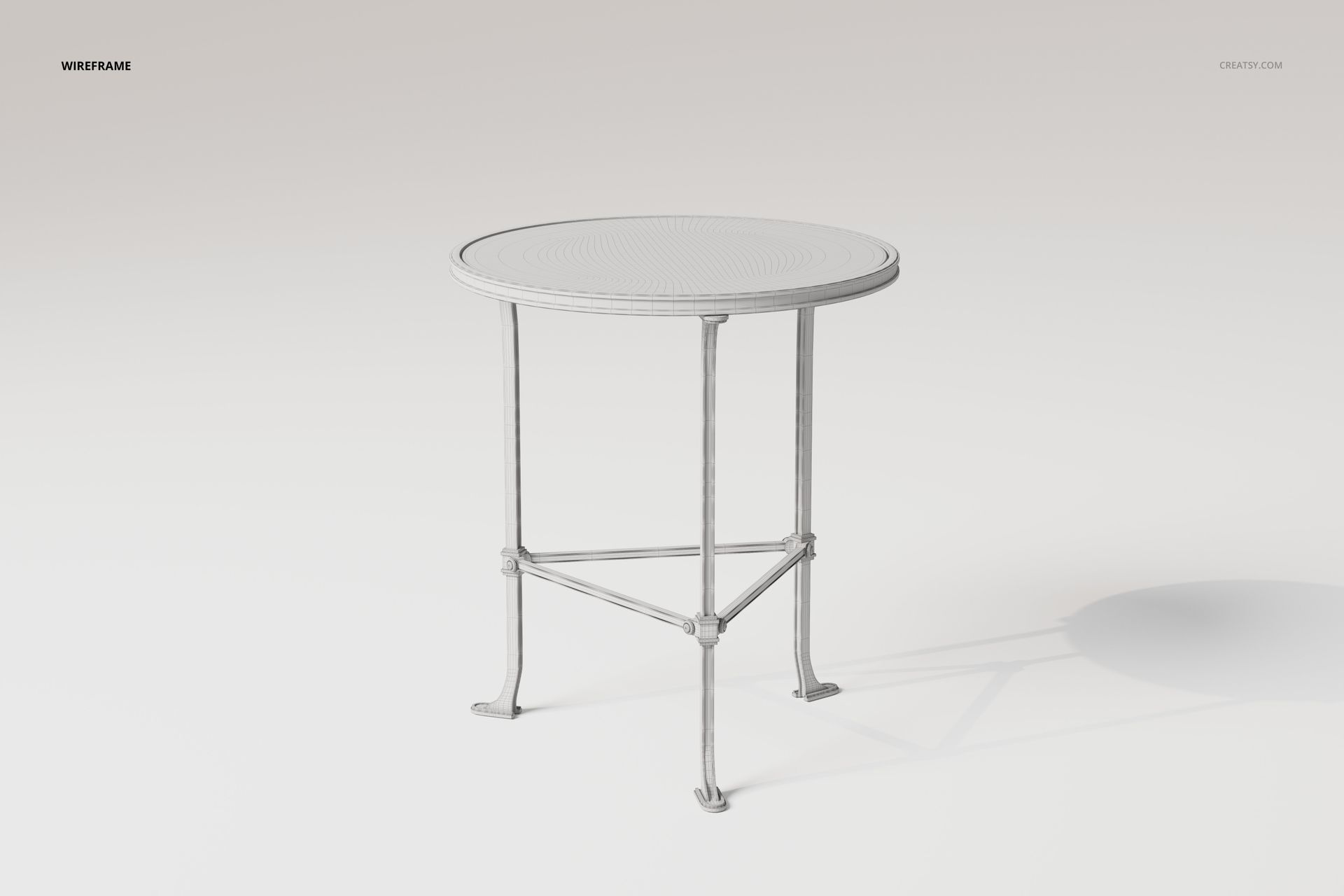 Metal & Mirror Accent Table 3D Model - mockup screenshot 5
