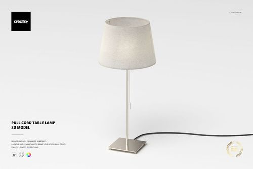 Pull Cord Table Lamp 3D Model - mockup preview 1