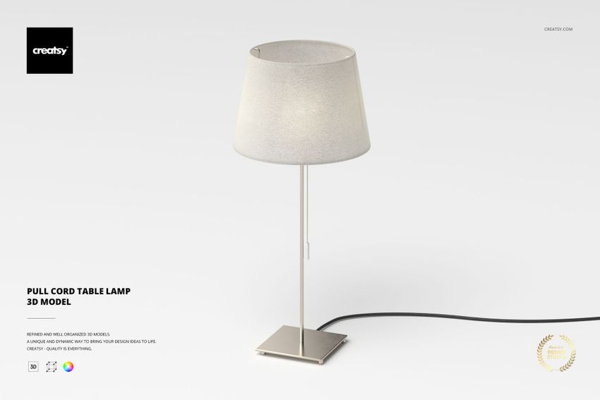 Pull Cord Table Lamp 3D Model - mockup screenshot 1
