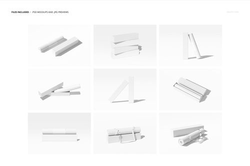 Set of yoga mat mockups in various rolled and stacked positions, displayed on a white background from different angles.