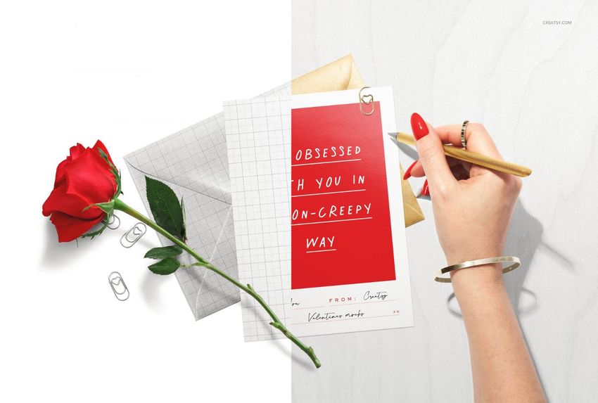 valentine's day card mockup