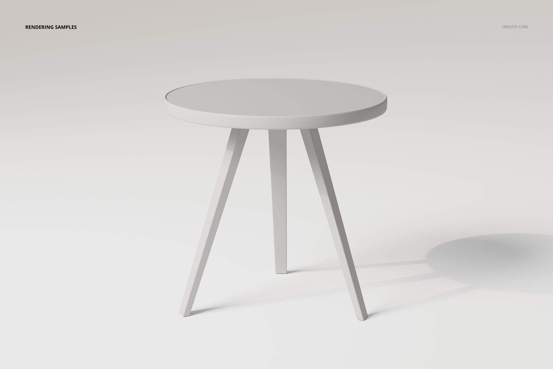 Round Three Legged Table 3D Model - mockup screenshot 2