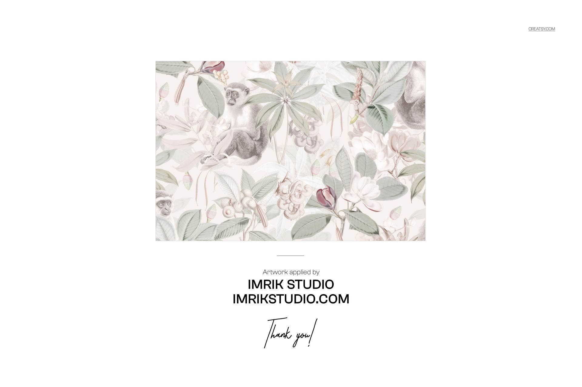Rectangular towel mockup featuring a botanical pattern with muted green and beige leaves, shown from a front view.