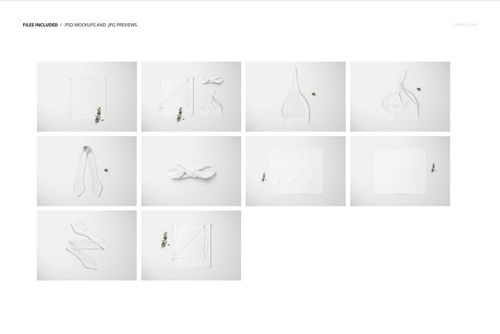 Set of swaddle mockups displayed on a white background, featuring various folded and tied fabric arrangements.