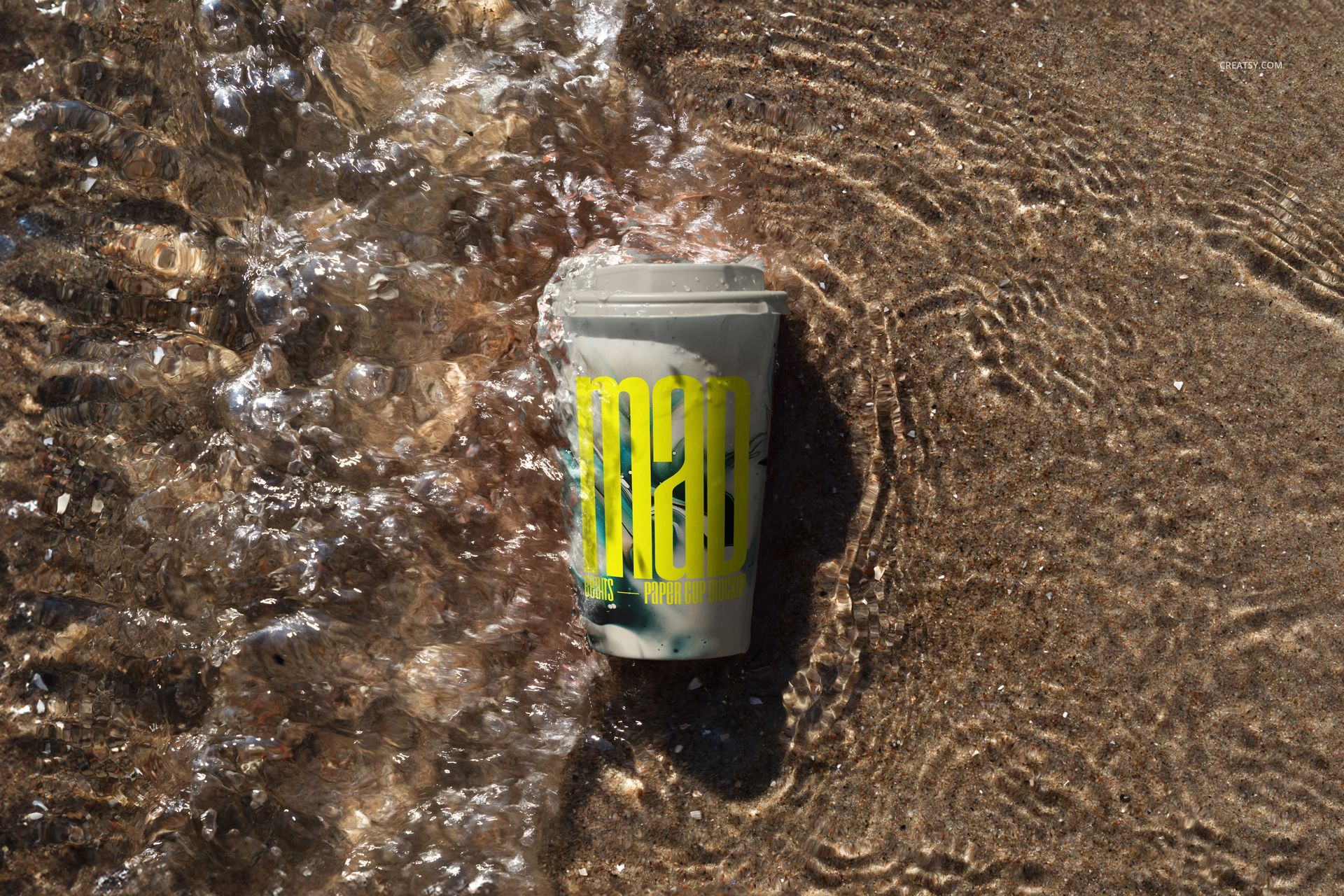 Paper Coffee Cup on the Beach Mockup Set - mockup screenshot 5