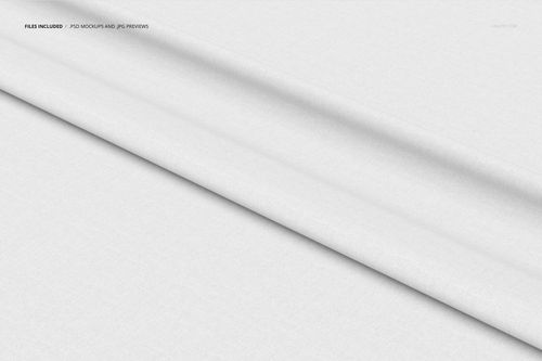 Lying fabric mockup featuring white textile with subtle texture, shown from a top view with gentle folds.