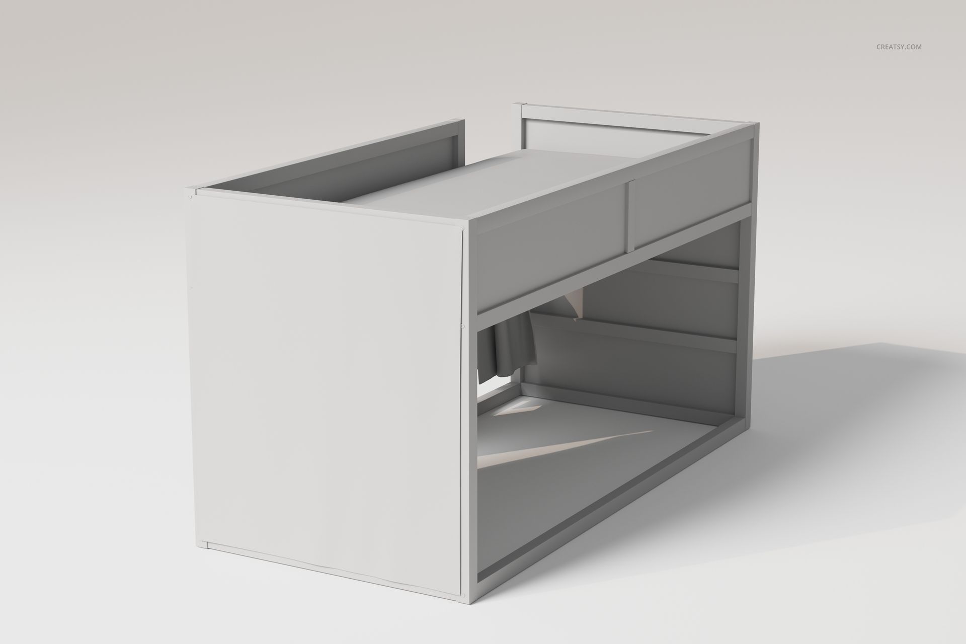 Reversible bunk bed set in a minimalist style, shown from an angled side view with a neutral background.