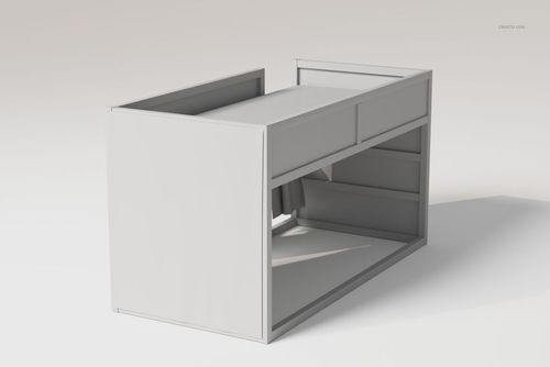 Reversible bunk bed set in a minimalist style, shown from an angled side view with a neutral background.