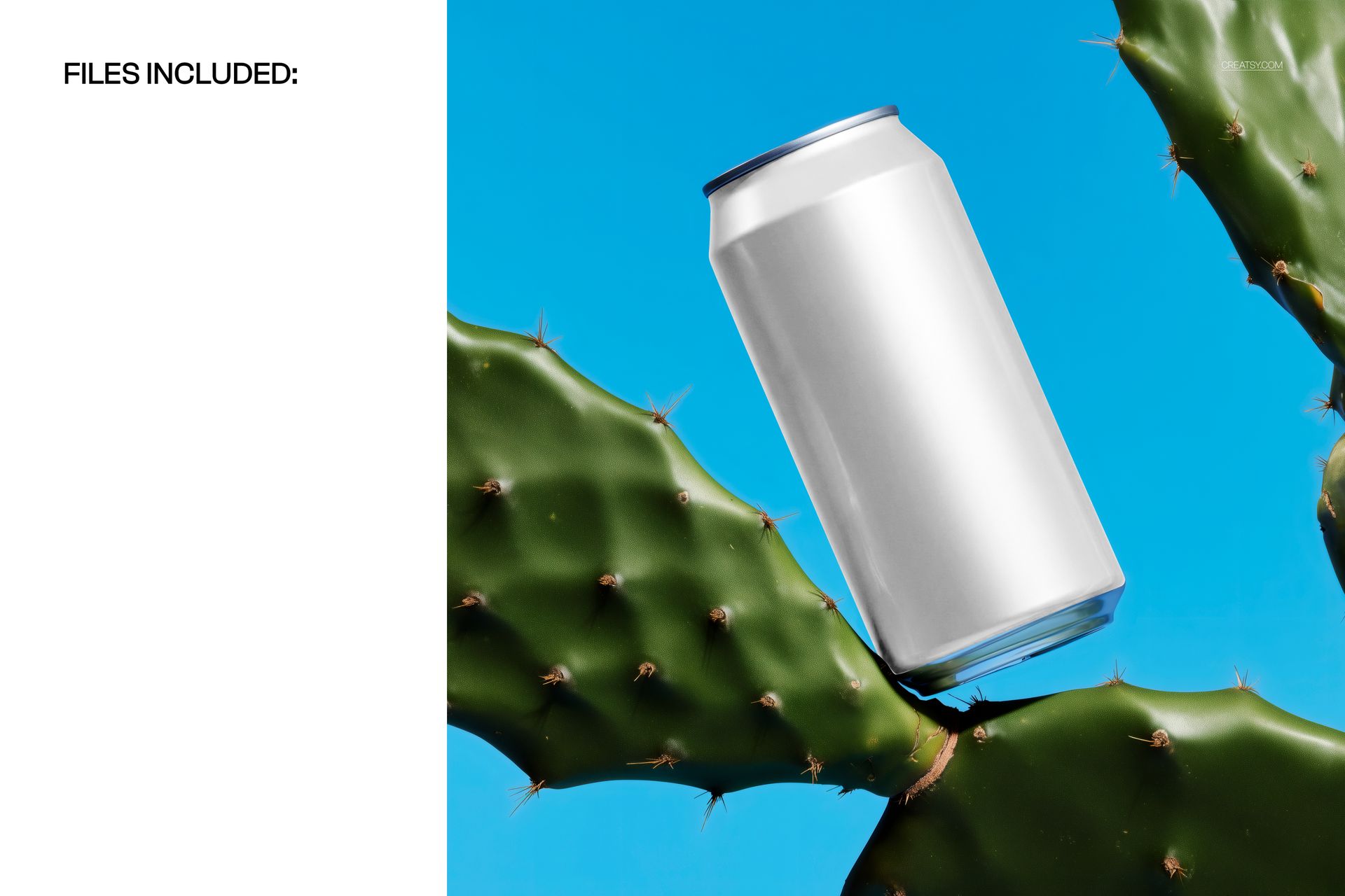 Slim Can on Cactus Mockup Mockup